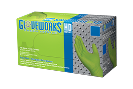 Gloveworks® HD Green Nitrile Gloves (100 per box)