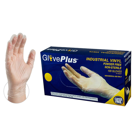 GlovePlus Clear Vinyl PF Ind Gloves