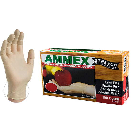 AMMEX Stretch Vinyl PF Ind Gloves