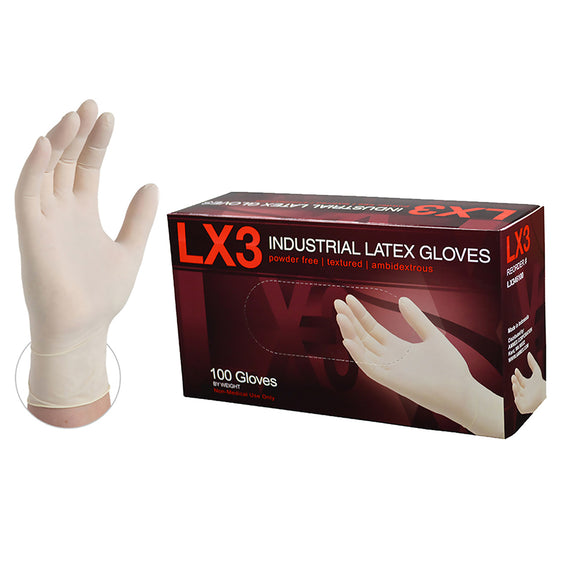 AMMEX LX3 Latex PF Ind Gloves