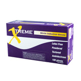 XTREME Nitrile Blue Powdered Industrial Gloves